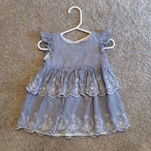 Gap 6-12 month Blue and White Stripe Dress